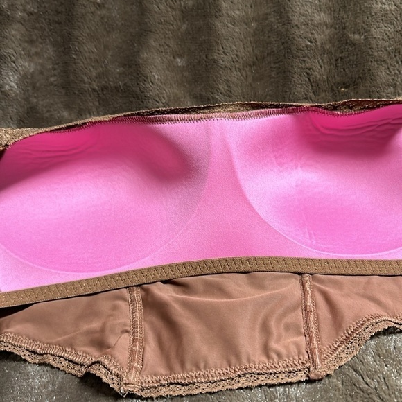 PINK by VS Lace Bralette Wireless, lightly Padded Brown Sz Medium - Picture 5 of 7
